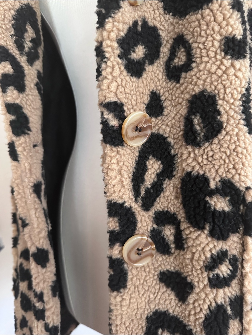 Jessica Simpson Carmen Coat Leopard Faux Fur Teddy Jacket Size Small - Picture 5 of 9